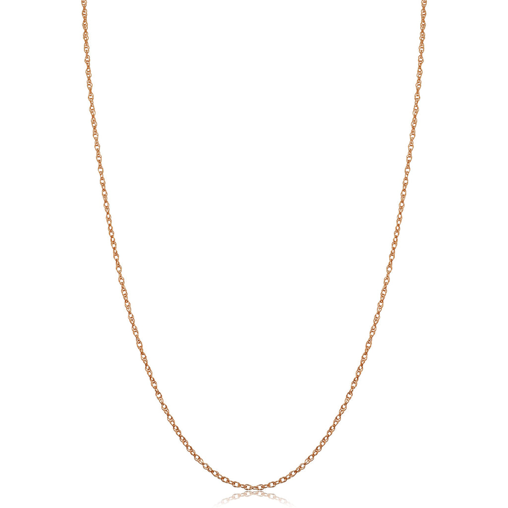 Kooljewelry 14k Rose Gold Rope Chain Pendant Necklace (1 mm 24 inch)