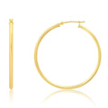 MAX + STONE Solid 14k Gold Hoop Earrings with Click Tops for Women | 1.5 Inch Large Yellow Gold